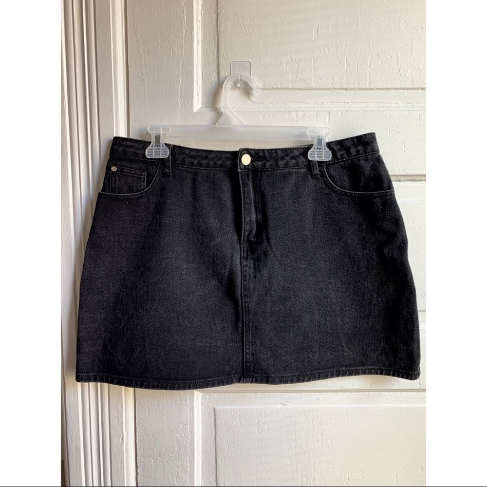 Missguided black denim skirt, size 12